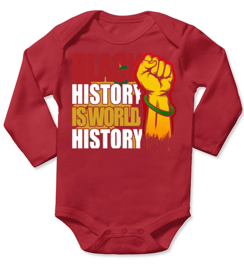 Black History Is World History 2 Long Sleeve Baby One-Piece