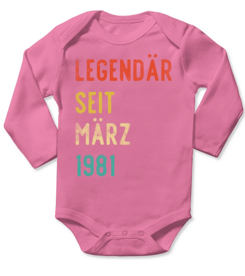 40th Birthday 40 Years March 1981 Long Sleeve Baby One-Piece