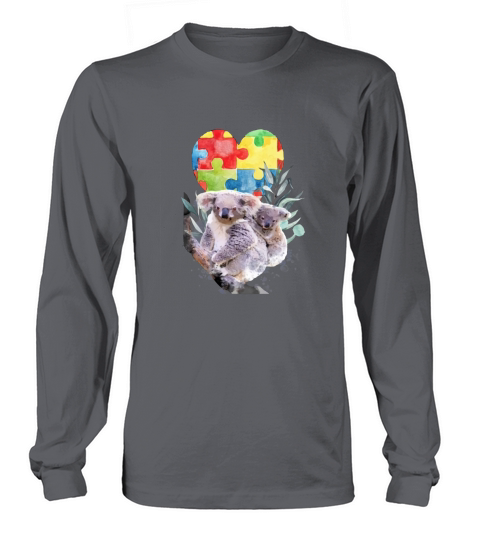 Autism Awareness Mommy Koala Bear with Baby Puzzle Heart Long sleeved Unisex