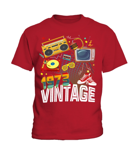 47th Birthday 47 Years Old Vintage 1973 Retro 80s Kids T-Shirt