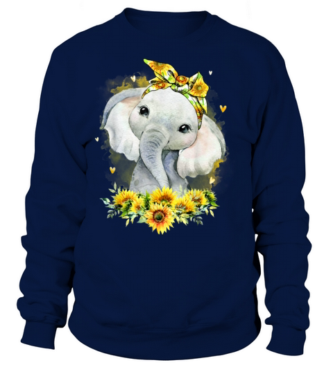 Elephant Sunflower Cute Elephant Love Sunflower Women's Sweatshirt