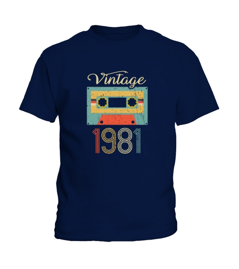 Vintage Cassette 1981 41st Birthday 41 Years Gift Kids T-Shirt