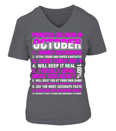 Princess Are Born In October Women's V-Neck T-shirt