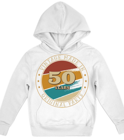 50th Happy Birthday Vintage Made In 50 Years Old Kids Hoodie