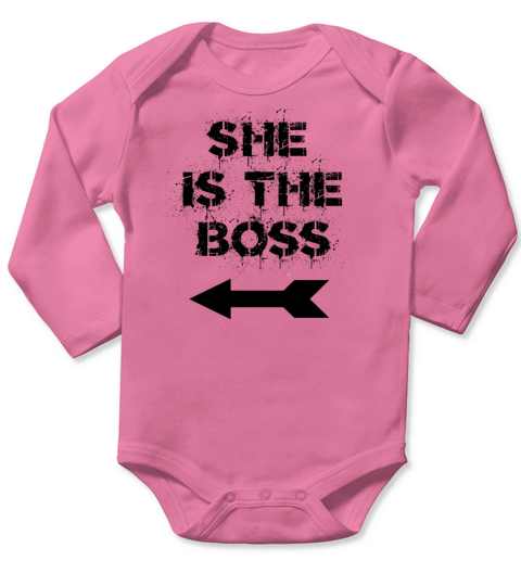 She is the Boss Long Sleeve Baby One-Piece