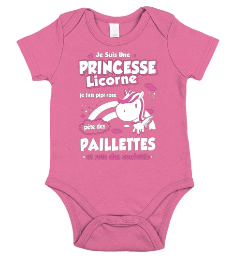 JE SUIS UNE PRINCESSE LICORNE Short Sleeve Baby One-Piece