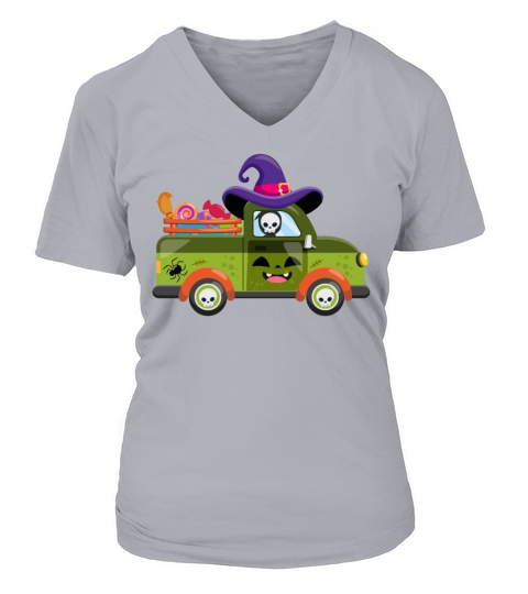 halloween truck Women's V-Neck T-shirt