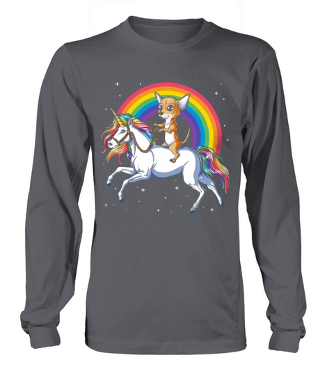 Chihuahua Riding Unicorn Funny Long sleeved Unisex