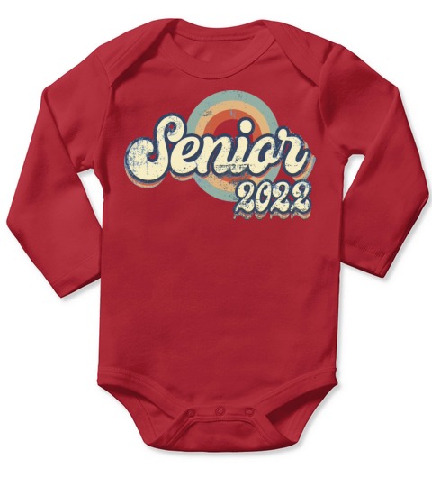retro vintage senior 2022 Long Sleeve Baby One-Piece
