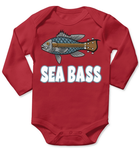 Sea Bass Guitar Long Sleeve Baby One-Piece