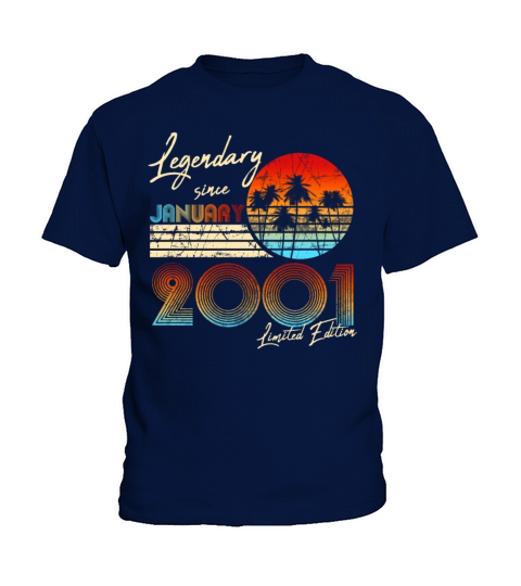 Legendary Since January 2001 Vintage 20th Birthday Kids T-Shirt