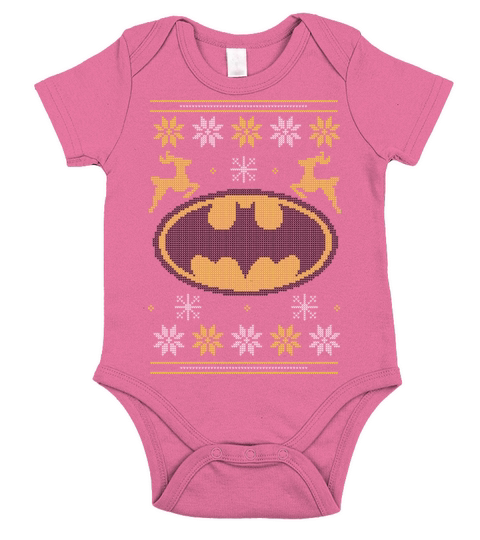 Justice League Batman Ugly Christmas Short Sleeve Baby One-Piece