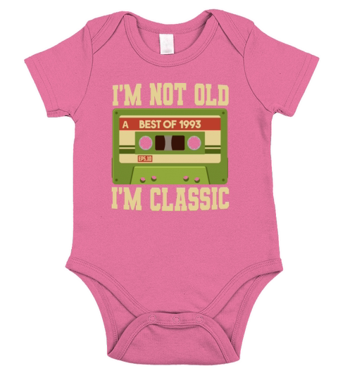 Im Not Old Im A Classic 1993 Cassette Birthday Short Sleeve Baby One-Piece