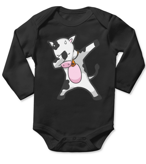 Dabbing COW   CALF  Dab Animal Long Sleeve Baby One-Piece