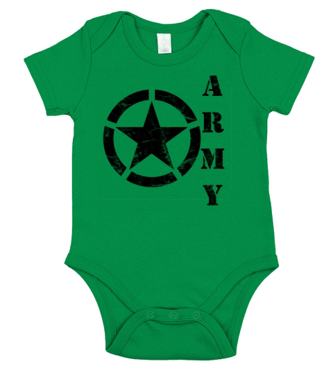 Wash worn Army star Short Sleeve Baby One-Piece