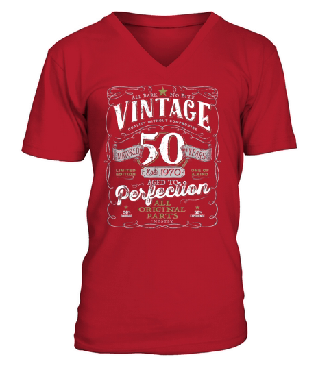 Vintage 50th Birthday V-Neck T-shirt