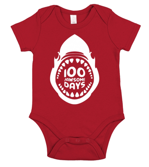 Jawsome Shark 100 Days Of School Short Sleeve Baby One-Piece