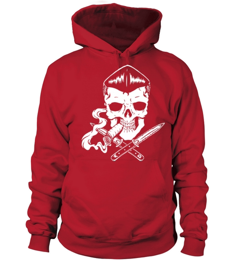 Horror Art Smoking Skull And Bones Pompadour Psych Women's Hoodie