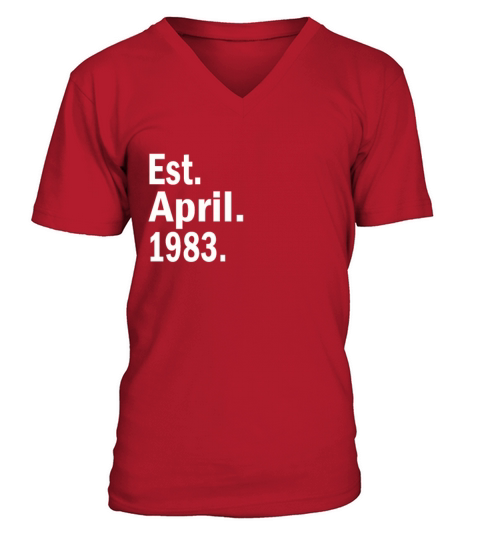 Est April 1983 Men's V-Neck T-shirt