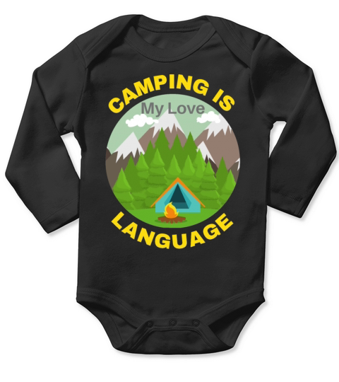 Camping Is My Love Language funny design Long Sleeve Baby One-Piece