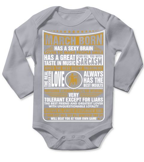 March Sagittarius Born Long Sleeve Baby One-Piece