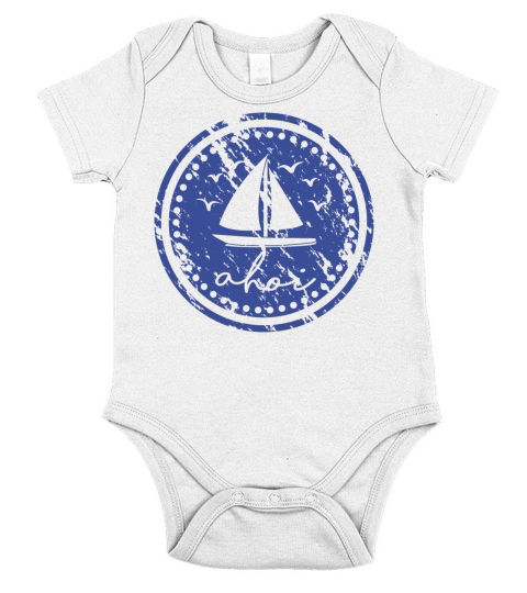 Sailboat Vintage Retro Used Look Ahoy Short Sleeve Baby One-Piece