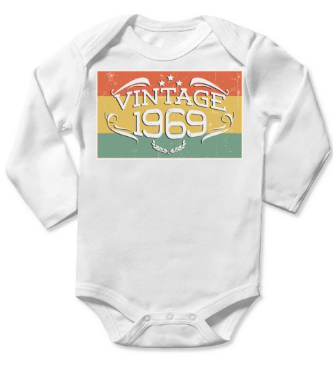 Vintage 1969 Long Sleeve Baby One-Piece