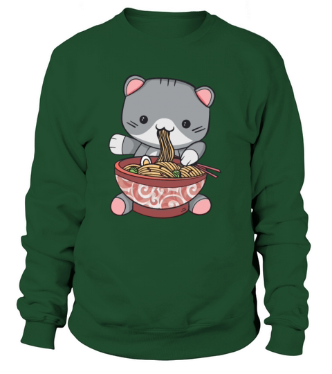 Kawaii Ramen Cat noodle bowl with chop sticks Women's Sweatshirt