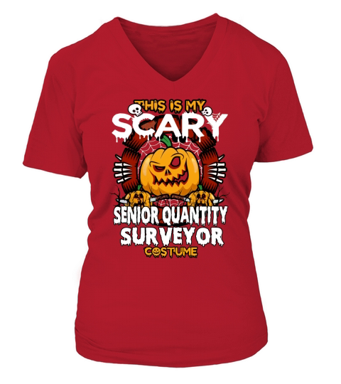 SENIOR QUANTITY SURVEYOR Scary Halloween V-neck T-Shirt Woman