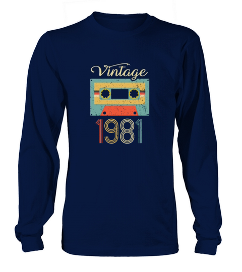 Vintage Cassette 1981 41st Birthday 41 Years Gift Women's Long Sleeve