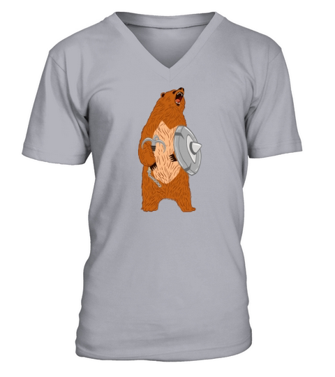 Unique Bear Shirt Nice Outdoor Warrior Funny Bear Men's V-Neck T-shirt