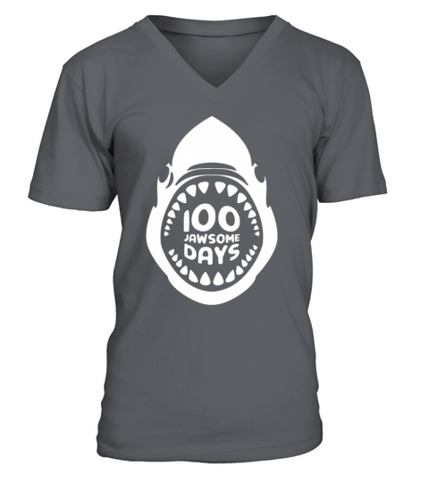 Jawsome Shark 100 Days Of School Men's V-Neck T-shirt