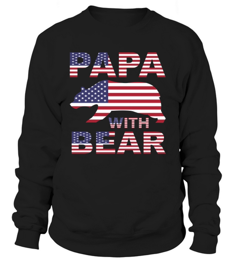 American Flag Papa with Bear Women's Sweatshirt
