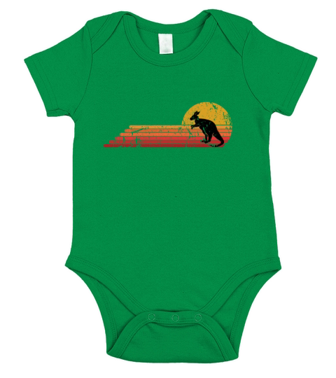Kangaroo Animal Retro Vintage Style Short Sleeve Baby One-Piece