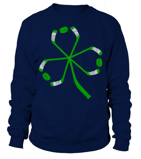 funny hockey patricks day shamrock hockey Men's Sweatshirt