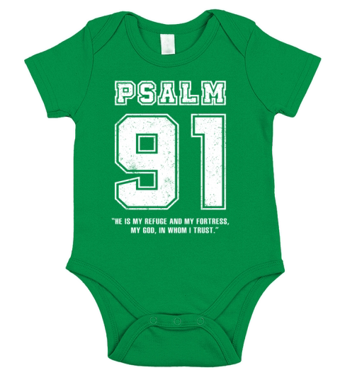 Psalm 91 He is my refuge and my fortress Christian Short Sleeve Baby One-Piece