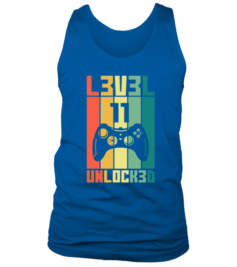Level 11 Unlocked Vintage Gamer 11th Birthday Gift Men's Tank Top