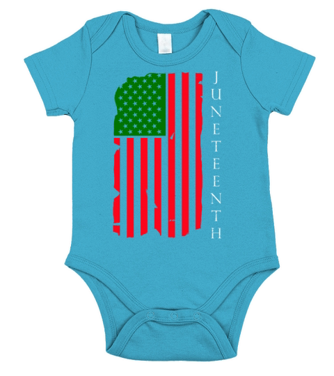 Juneteenth Star Flag Black African American Flag Short Sleeve Baby One-Piece