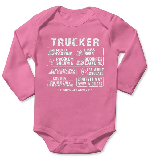 TRUCKER SHIRT Tshirt Long Sleeve Baby One-Piece