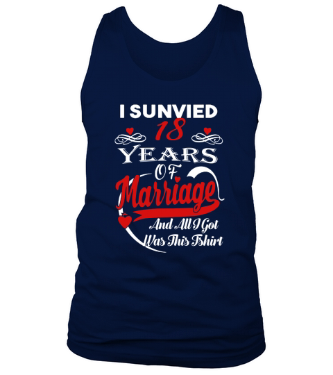 18th Wedding Anniversary Gift For Women Men T-shirt Tank Top Unisex