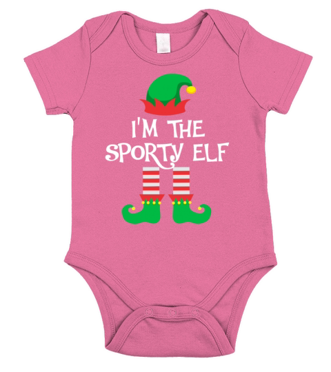 I m The Sporty Elf Matching Family Group Christmas Short Sleeve Baby One-Piece