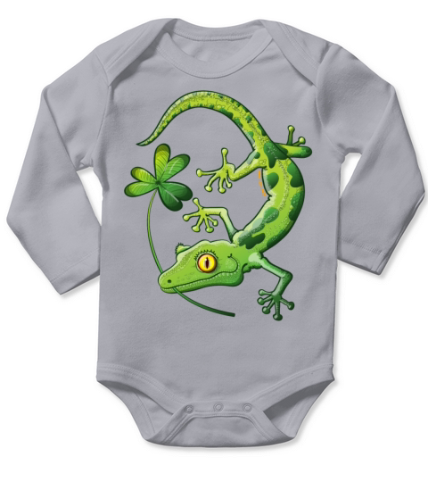 Saint Patricks Day Gecko Long Sleeve Baby One-Piece