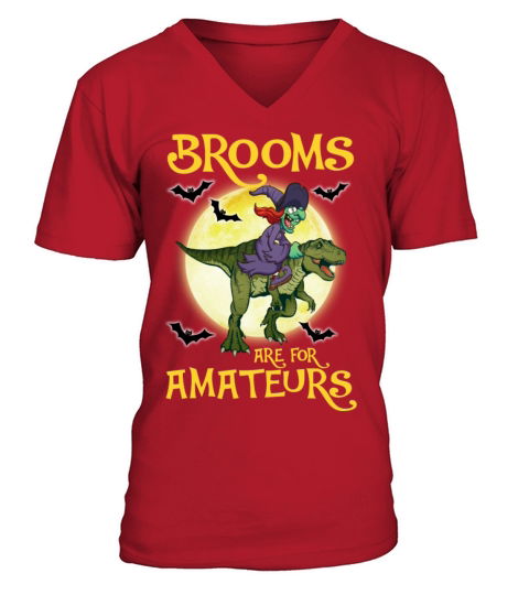 Witch Riding Dinosaur Brooms Are For Amateurs Men's V-Neck T-shirt