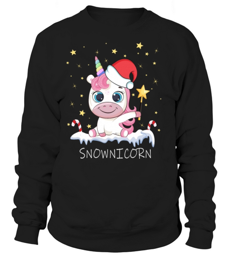 Cute Unicorn Snownicorn Christmas Mask Quarantine Women's Sweatshirt
