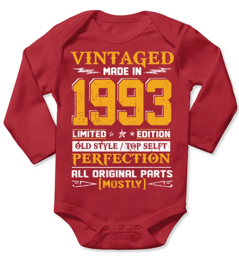 Vintaged Made In 1993 Limited Editon Long Sleeve Baby One-Piece