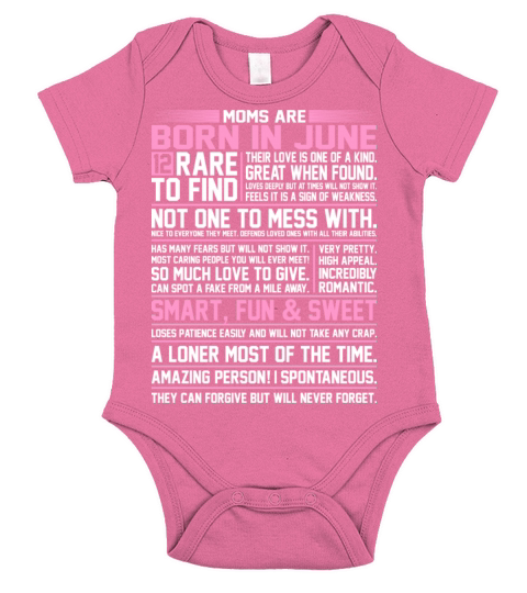 Moms Are Born In June Short Sleeve Baby One-Piece