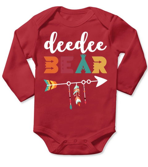 deedee bear camping funny love camp Long Sleeve Baby One-Piece