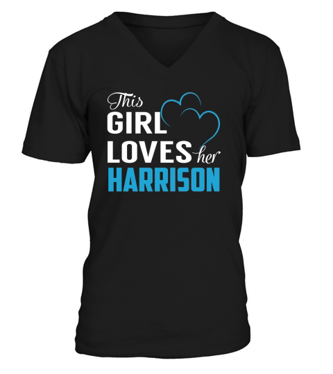 This Girl Loves Her HARRISON Name Shirts V-Neck T-shirt