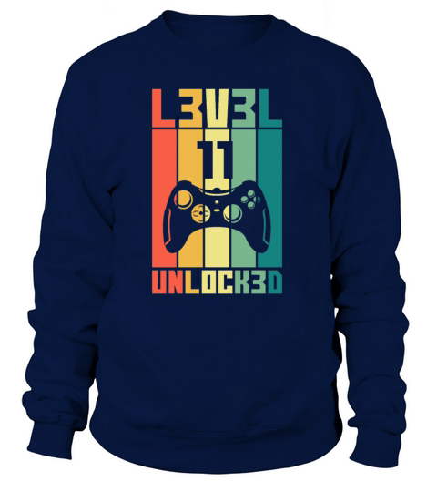 Level 11 Unlocked Vintage Gamer 11th Birthday Gift Women's Sweatshirt