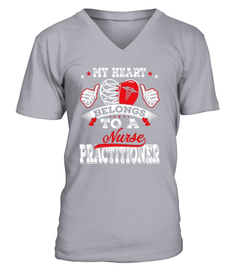 My Heart Belongs To A Nurse Practitioner Husband Wife Gift Men's V-Neck T-shirt